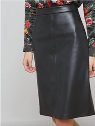 Rosa Pencil Leather Skirt In Black
