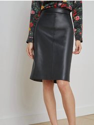 Rosa Pencil Leather Skirt In Black