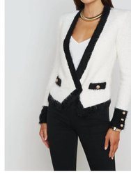 Women's Georgia Contrast Cardi Blazer - White/Black