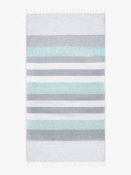 Cape Cod Turkish Towel - Teal & Gray