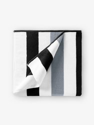 Classic Cabana Beach Towel - Black & Stone - Black & Stone