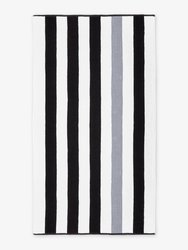 Classic Cabana Beach Towel - Black & Stone