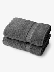 Supima Cotton Bath Towels Pair - Pewter - Pewter