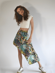 Agapi Asymmetrical Graffiti Skirt