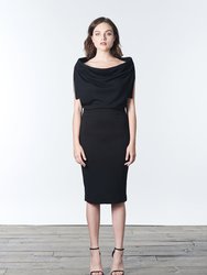 Alexi Off-The-Shoulder Black Knit Dress