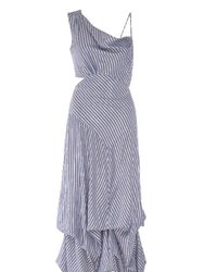 Aphrodite  Stripe Cutoout Dress - Grey