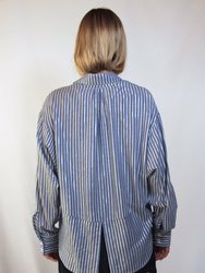 Celine Boyfriend Button-Down Top - Striped