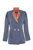 Cyprus Pinstriped Loose Fit Jacket - Blue