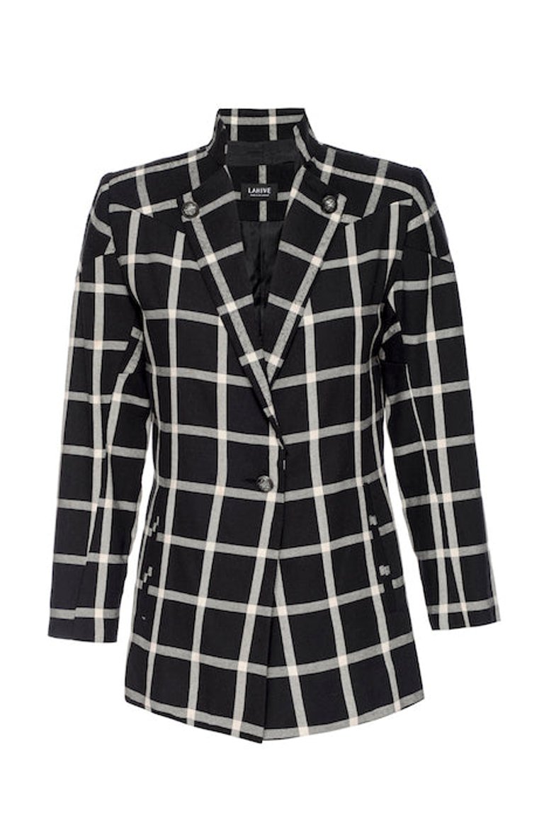 Cyprus Relaxed Fit Plaid Jacket - Black
