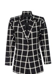 Cyprus Relaxed Fit Plaid Jacket - Black