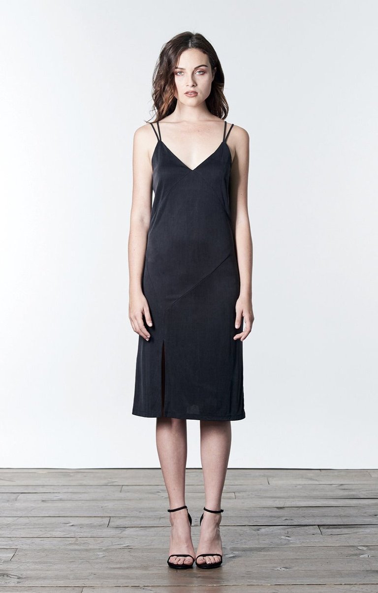 Gabby Noir Slip Dress - Soft Black