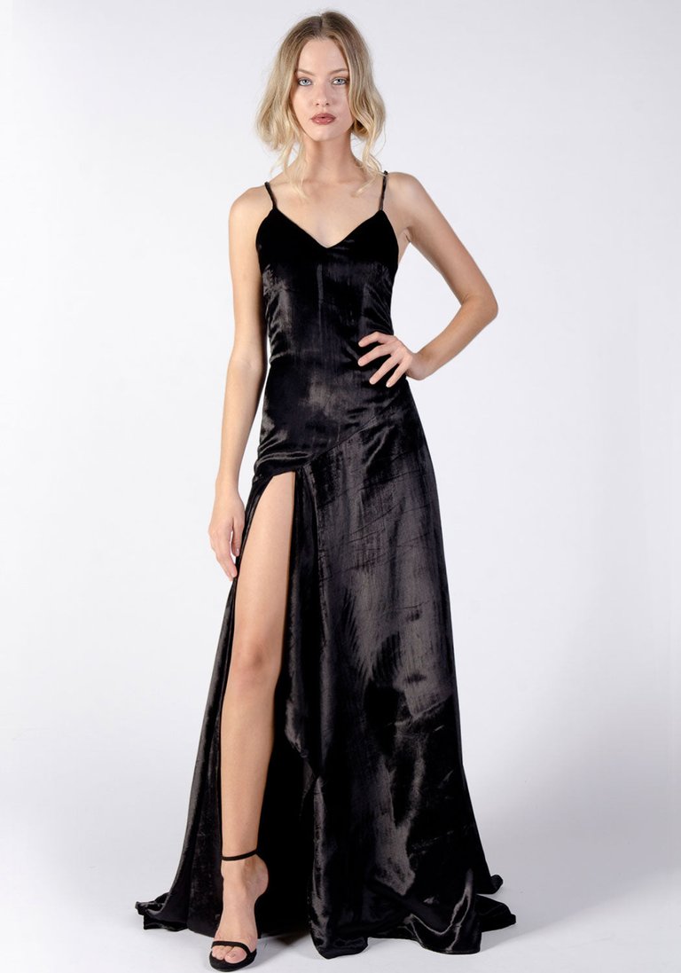 Grace Velvet Gown - Black Velvet - Black Velvet