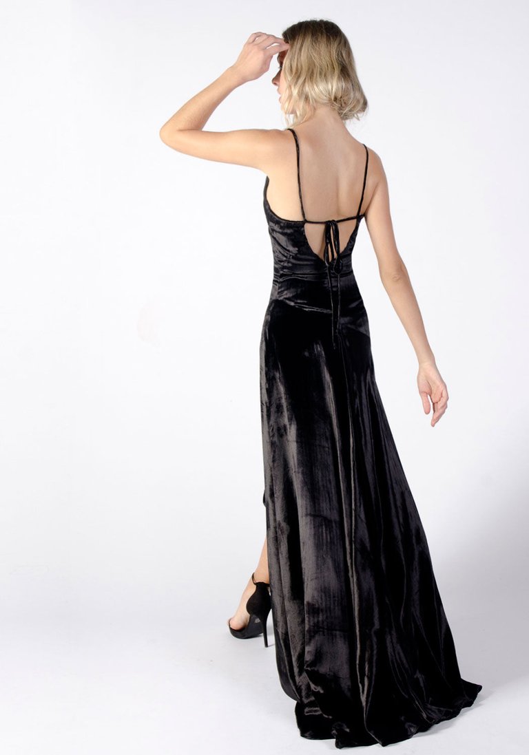 Grace Velvet Gown - Black Velvet
