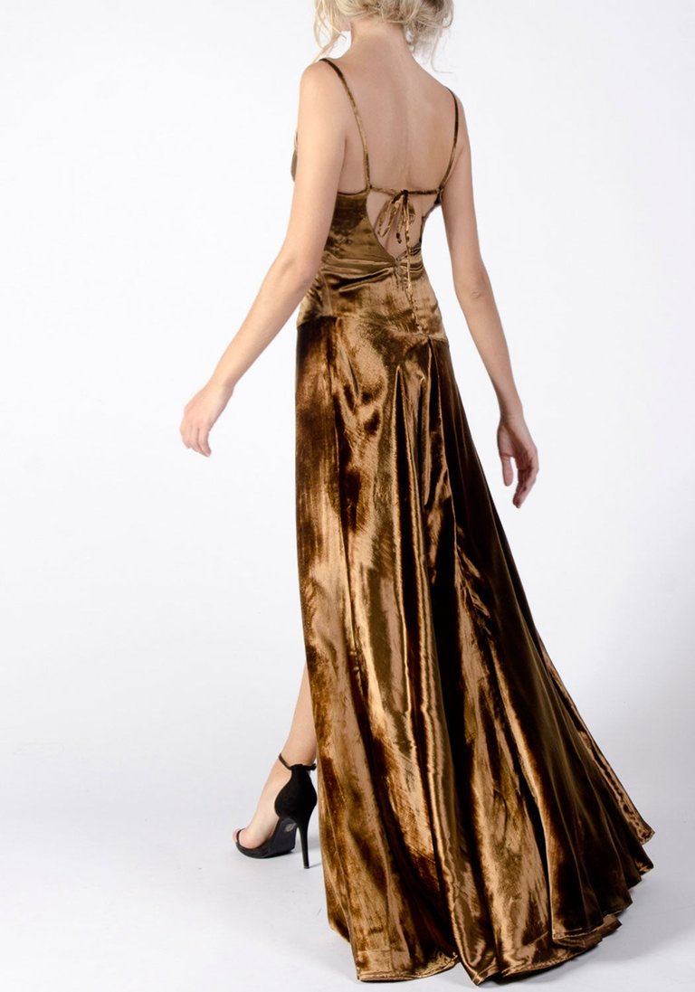 Grace Velvet Gown - Bronze Velvet