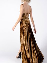 Grace Velvet Gown - Bronze Velvet