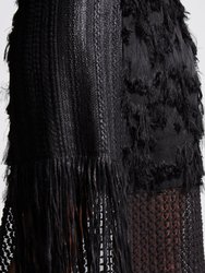 Jamie Fringe Straight Skirt - Black