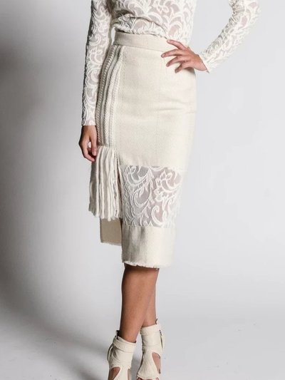 Lahive Jamie Fringe Straight Skirt - White product