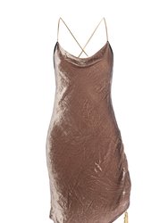 Jordan Silk Velvet Slip Dress - Blush Silk Velvet