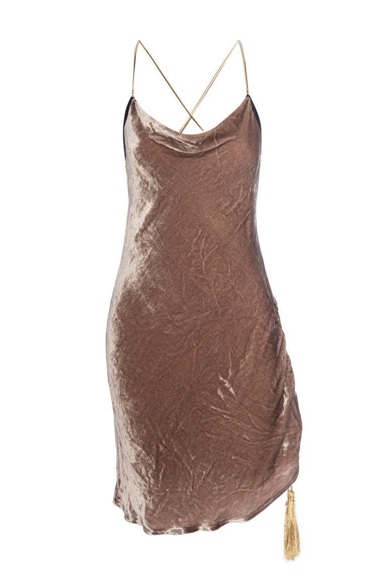 Jordan Silk Velvet Slip Dress - Blush Silk Velvet