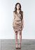 JULIE Silk Cocktail Dress - Bronze