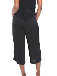 LAZZARO Cropped Black Palazzo Pant