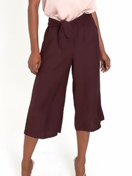 LAZZARO Cropped Cheery Chocolate Palazzo Pant