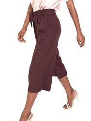 LAZZARO Cropped Cheery Chocolate Palazzo Pant