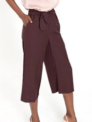 LAZZARO Cropped Cheery Chocolate Palazzo Pant