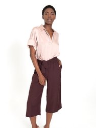 LAZZARO Cropped Cheery Chocolate Palazzo Pant