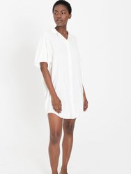 LUCA Coconut Boyfriend Button Down Shirt Dress - White