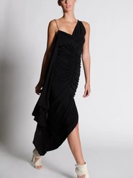 Margot A-Symmetrical Shirring Dress