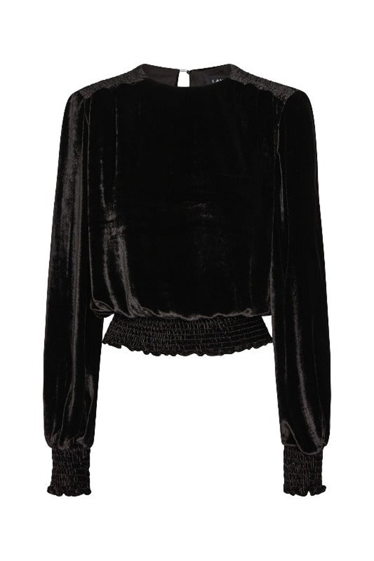 MARY JANE Jet Silk Velvet Top - Jet