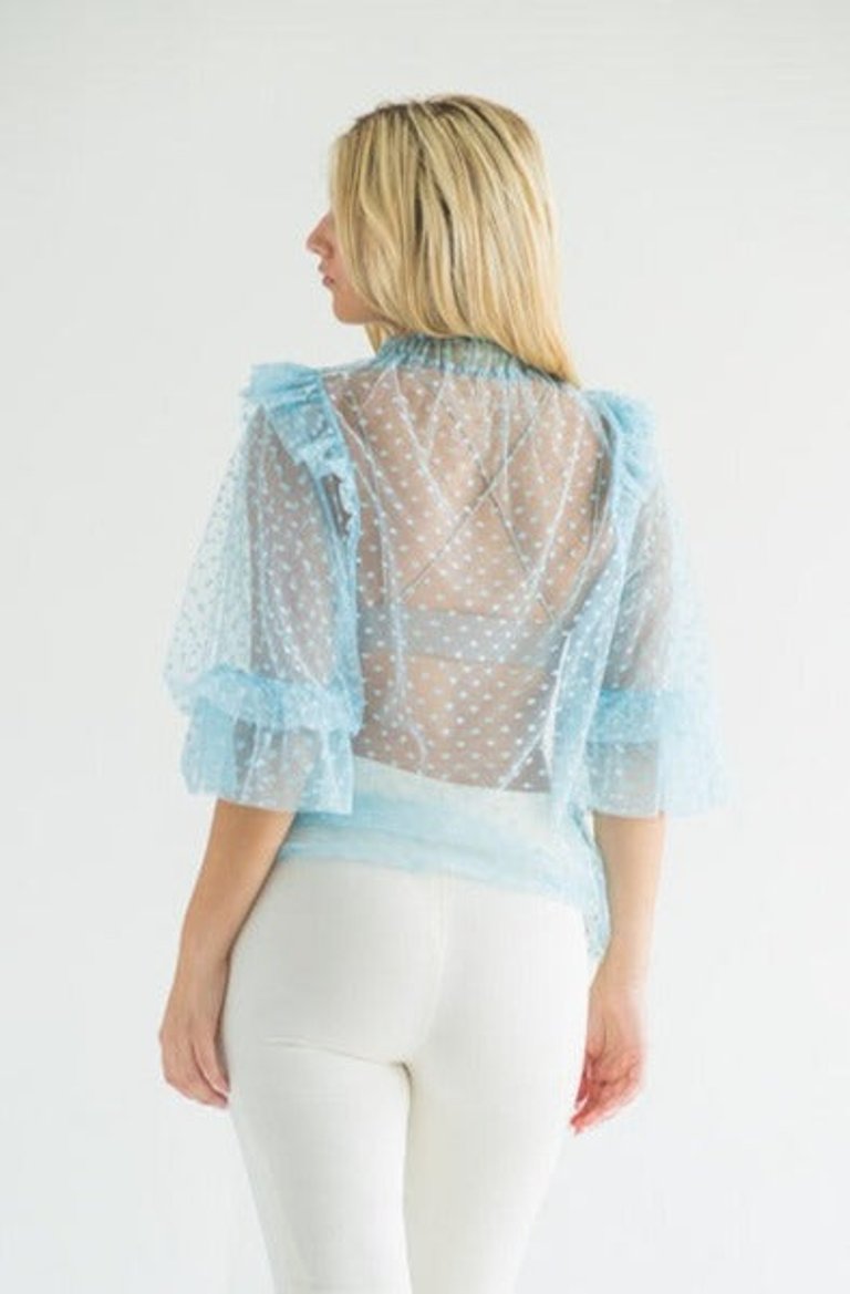 Parker Sheer Powder Polka Dot Blouse