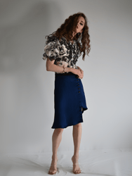 Sabine Cobalt Wrap Skirt