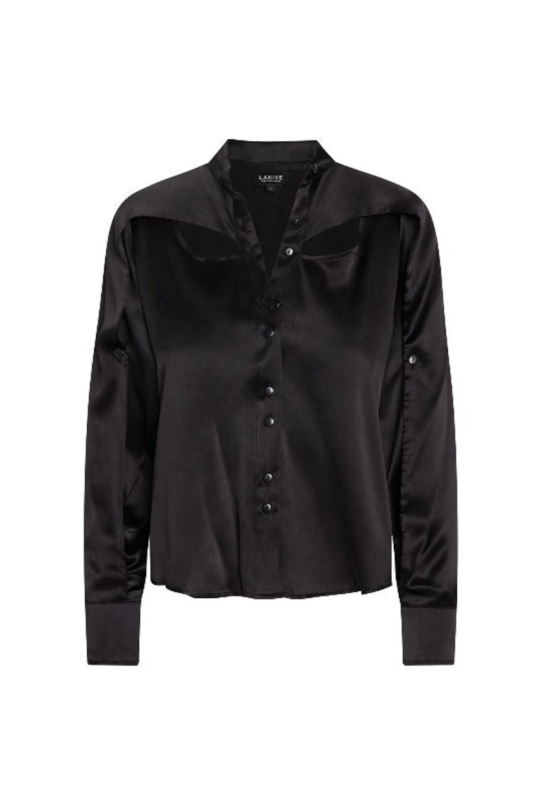 SANTO Jet Silk Blouse - Black