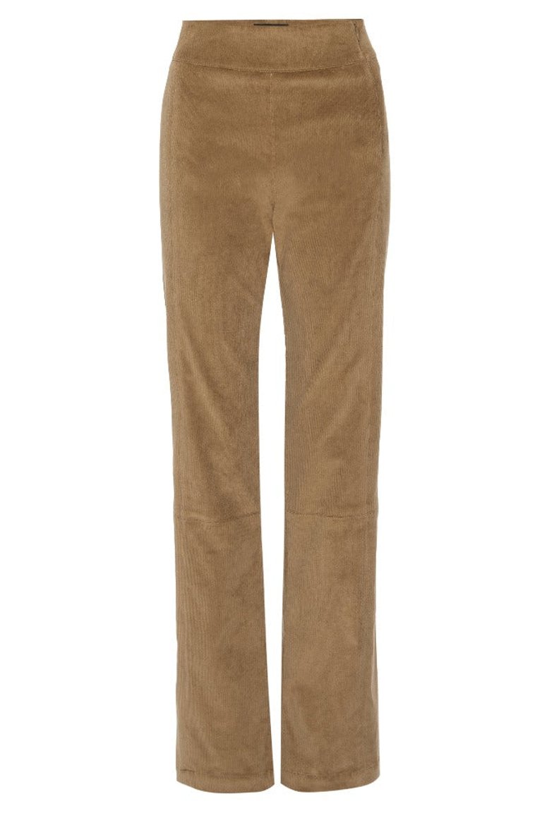 SHILOH Caramel Velveteen Fitted Straight Leg Pant - Caramel