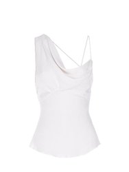 THALIA Silk Crepe Cami - White