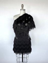 VALENTINA Noir Fringe Skirt In Multi-lengths