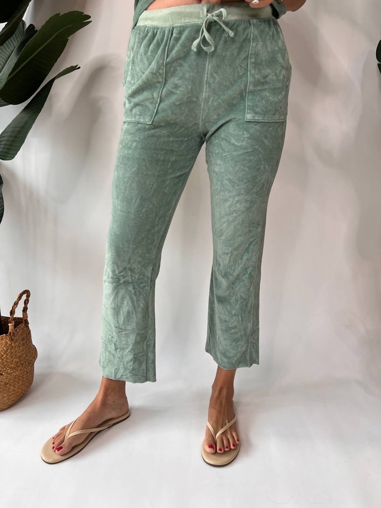 Cropped Flare Pant In Green