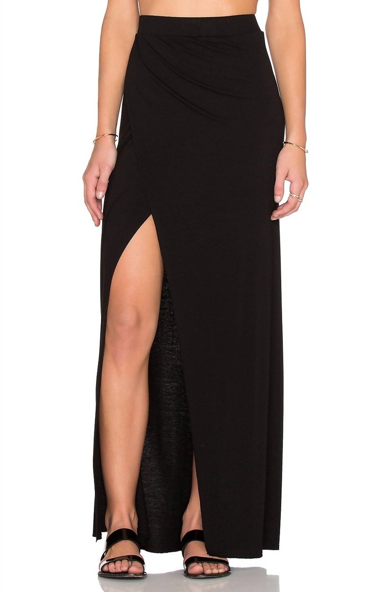 Gill Rayon Crepe Skirt In Black - Black