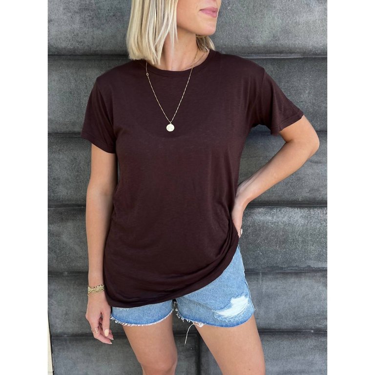 Tyler Slub Boyfriend Tee In Mahogany