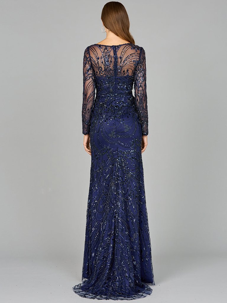 29050 - Long Sleeve Lace Gown