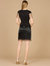 29123 - Beaded Fringe Short Dress With Cap Sleeves