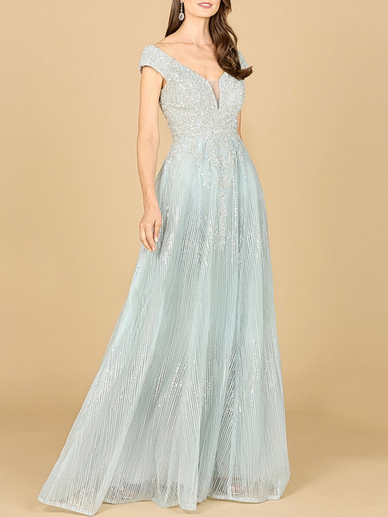 29160 - Cap Sleeve Lace Ballgown