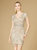 29571 - Embellished Short Dress - Nude/Silver