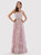 29784 - Sleeveless V-Necked Ballgown With Feathers - Lavender