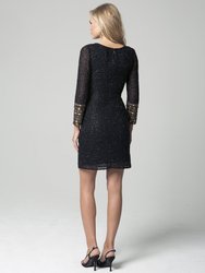 32860  Black Beaded Short Dress