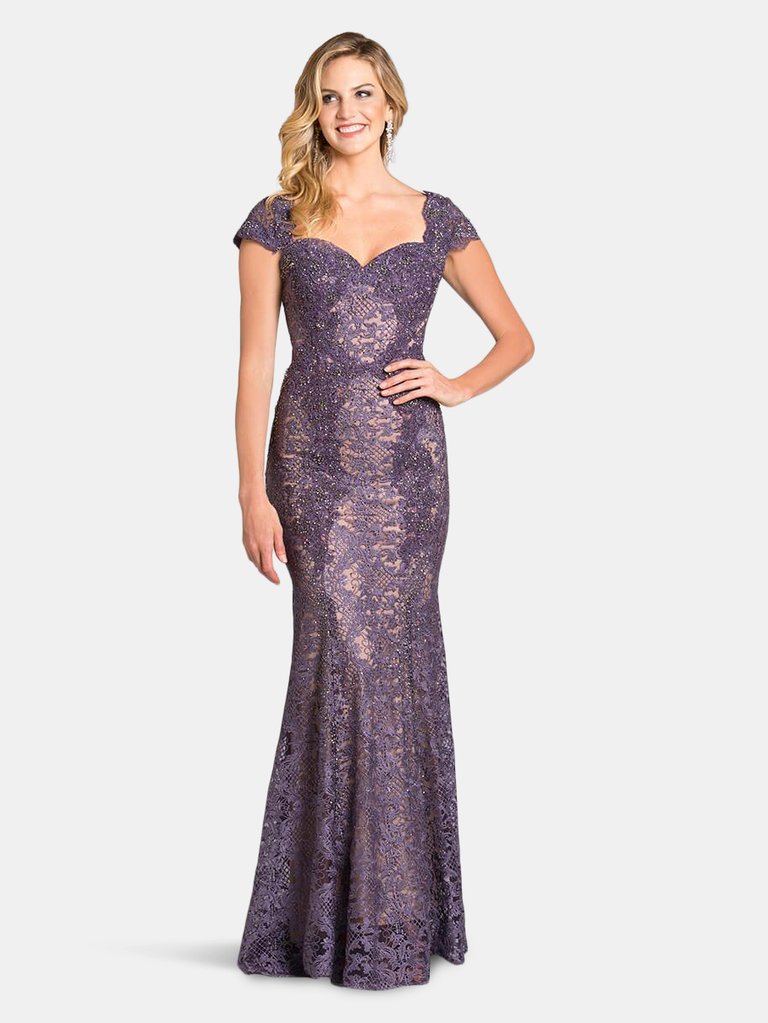 33491 - Fitted Lace Mermaid Gown