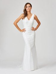 51043 - Lace Mermaid Bridal Gown With Removable Cape
