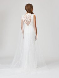 51043 - Lace Mermaid Bridal Gown With Removable Cape